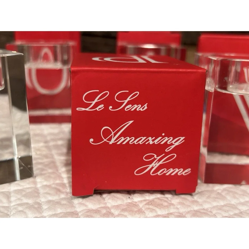Le Sens Amazing Home Decorative‎ Home Cube Crystal Candle Holder Set 4